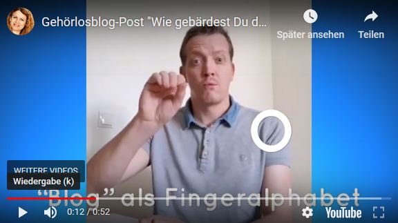 Gebärde für Blog und Vlog