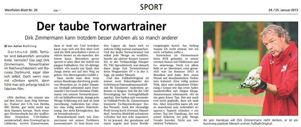 Gehörloser Torwarttrainer Zimbo